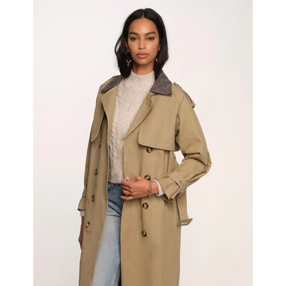 HEARTLOOM Daneela Trench Coat in Chino Small New Womens Jacket - Picture 9 of 13